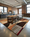 Bistro Lounge Collection Area Rug -  Latte Rectangle Multi  lifestyle 11