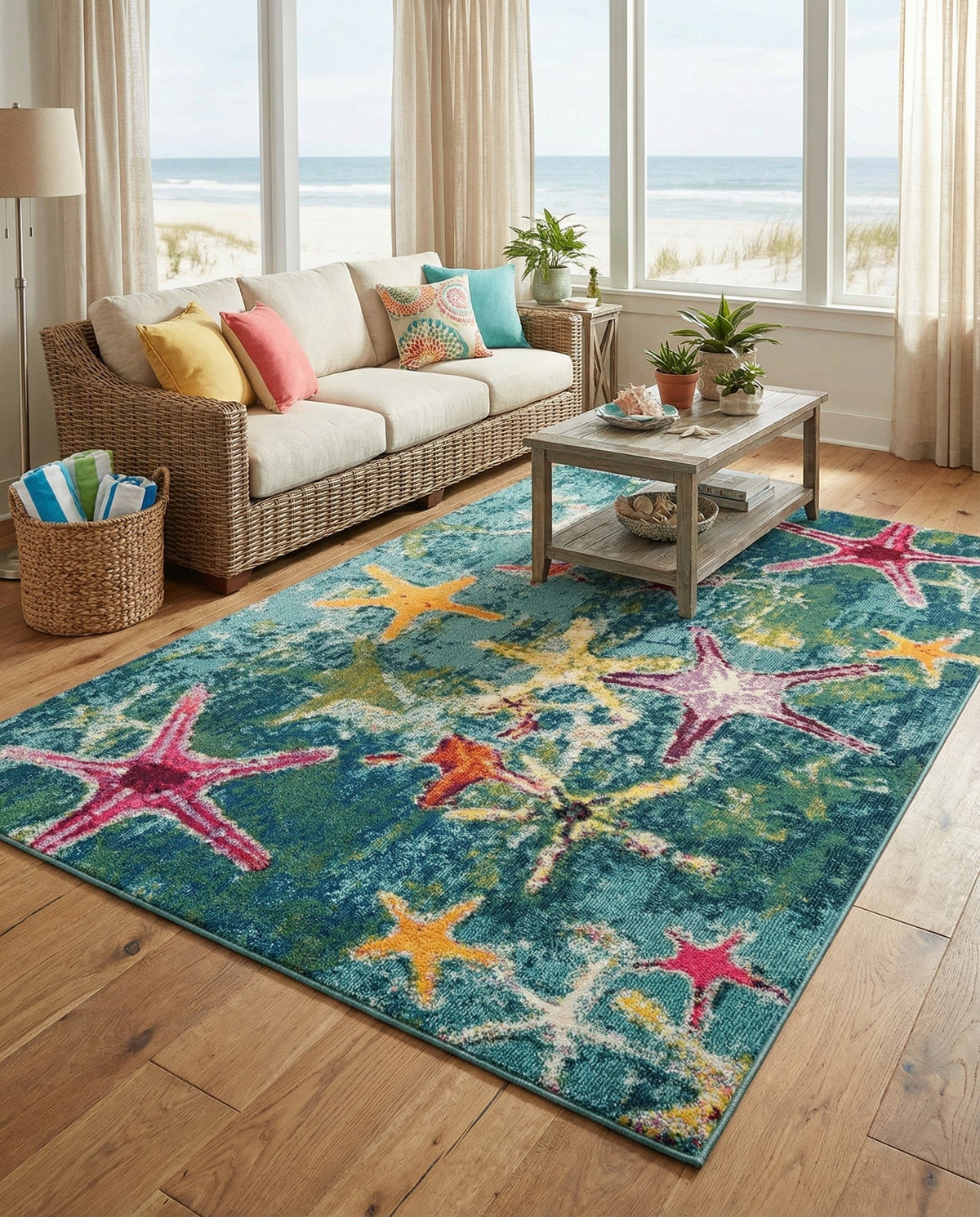 Sorrento Shores Collection Area Rug - Positano Rectangle Navy Blue  lifestyle 32