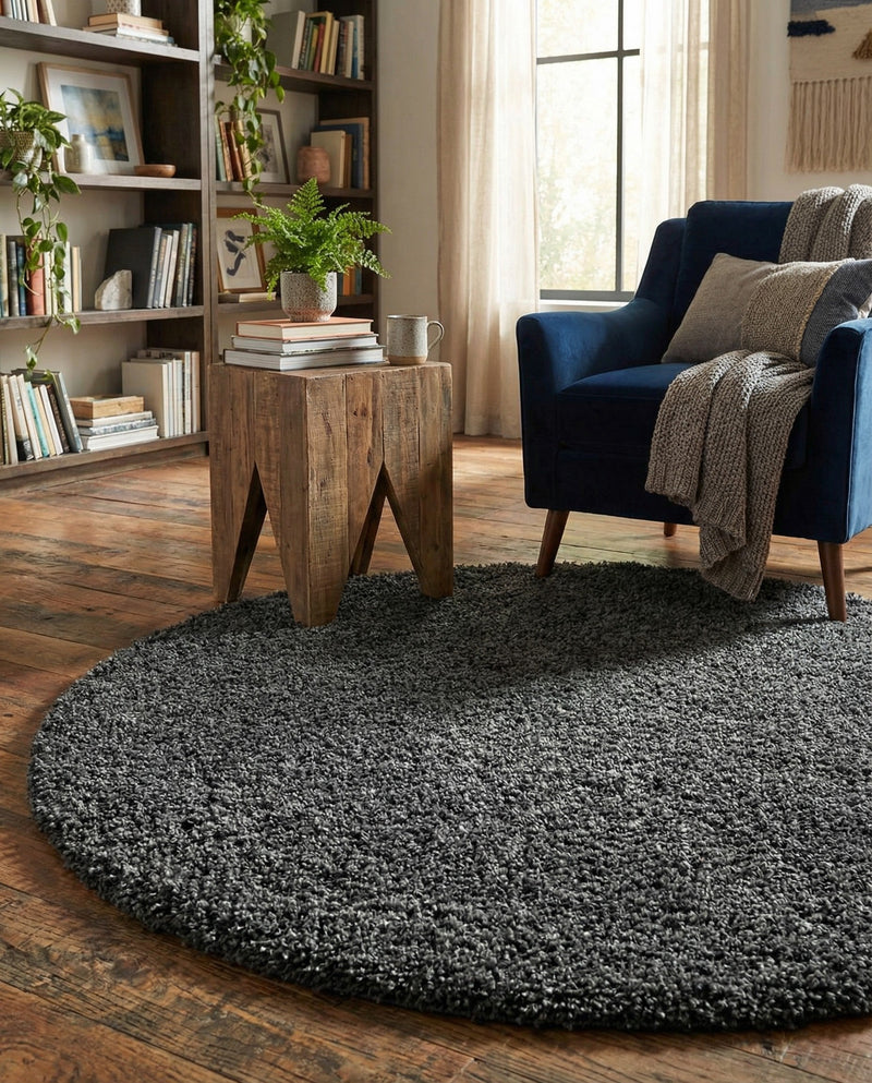 Alpine Plush Collection Area Rug -  Cortina (Peppercorn) Round Peppercorn  lifestyle 71