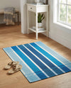 Seaside Stripes Collection Area Rug -  Coral Rectangle Blue  lifestyle 8