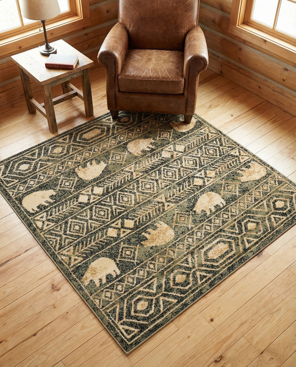 Frontier Trails Collection Area Rug -  Sedona Square Green  lifestyle 51