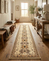 Tabriz Tapestries Collection Area Rug - Azerbaijan (Ivory) Runner Ivory  lifestyle 52