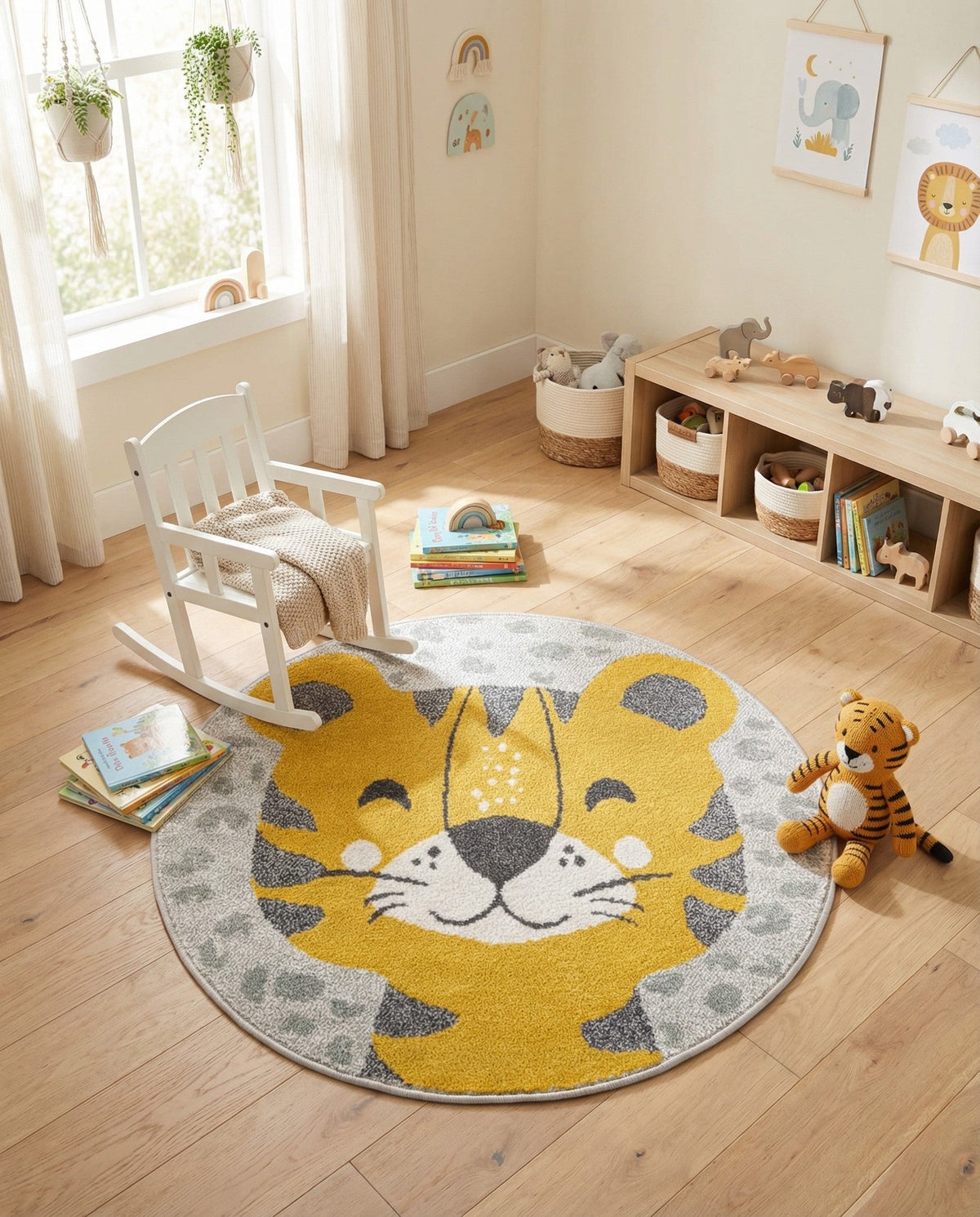 Wonder Tykes Collection Area Rug -  Doodle Round Gray  lifestyle 4