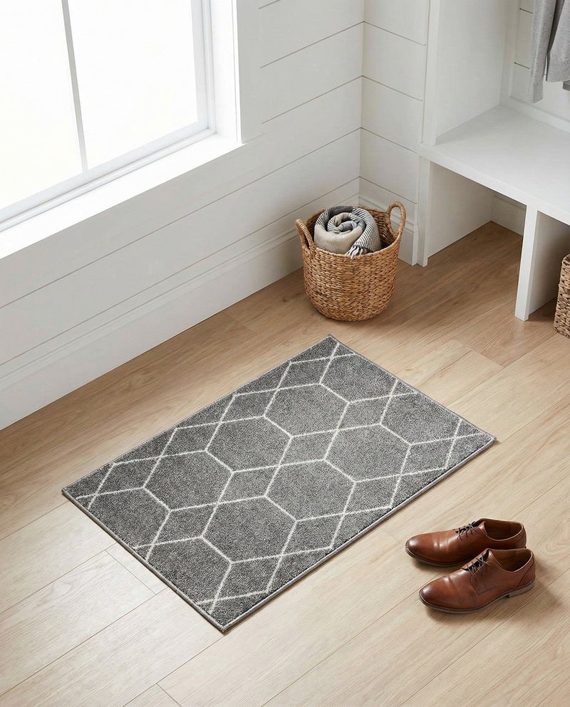 Trellis Mosaic Collection Area Rug - Arborville (Light Gray) Rectangle Light Gray  lifestyle 17