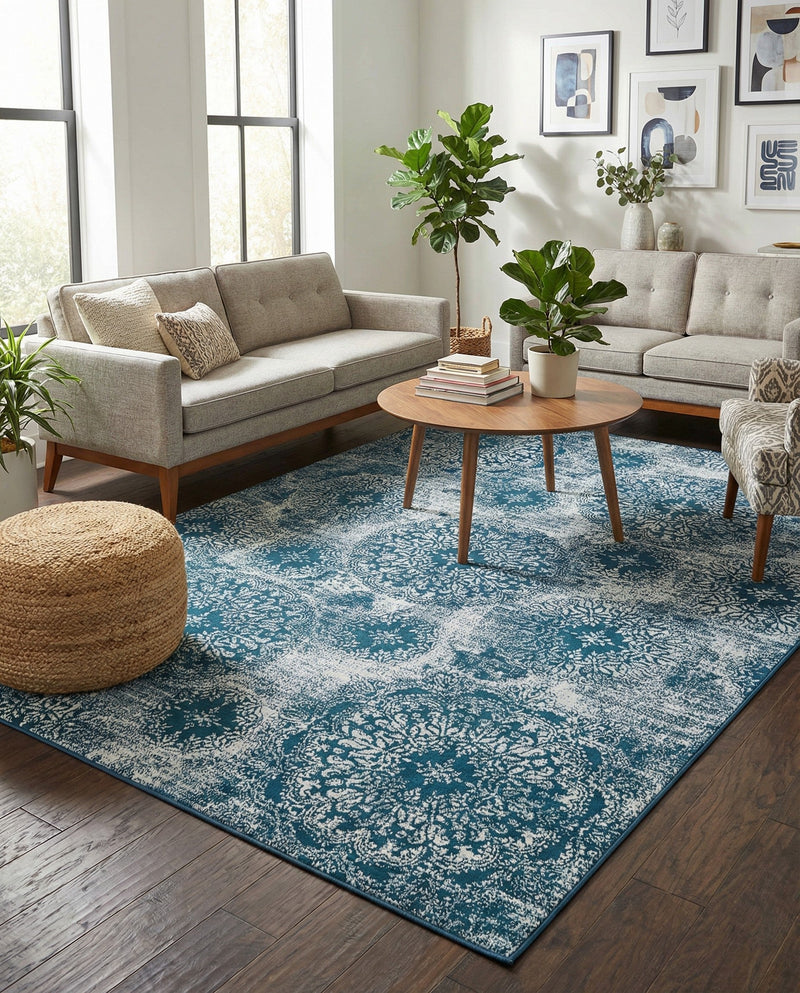 Riviera Elegance Collection Area Rug -  Monaco (Blue) Rectangle Blue  lifestyle 22