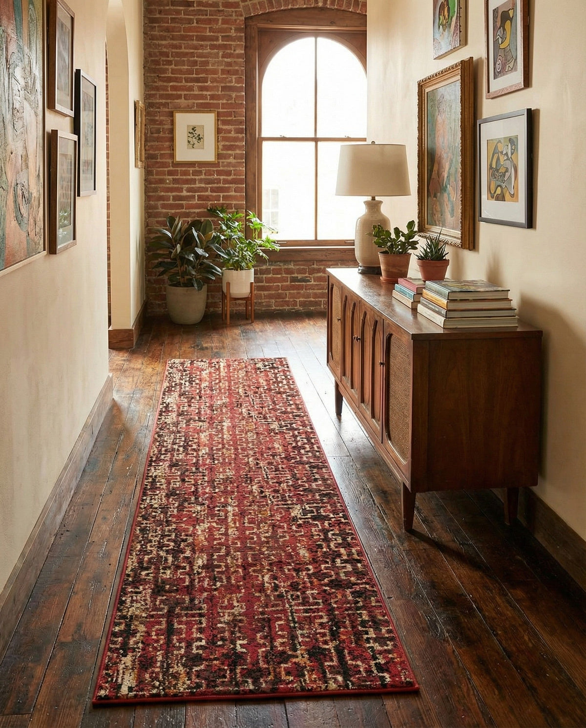 Neptune Elegance Collection Area Rug -  Proteus Runner Burgundy  lifestyle 126