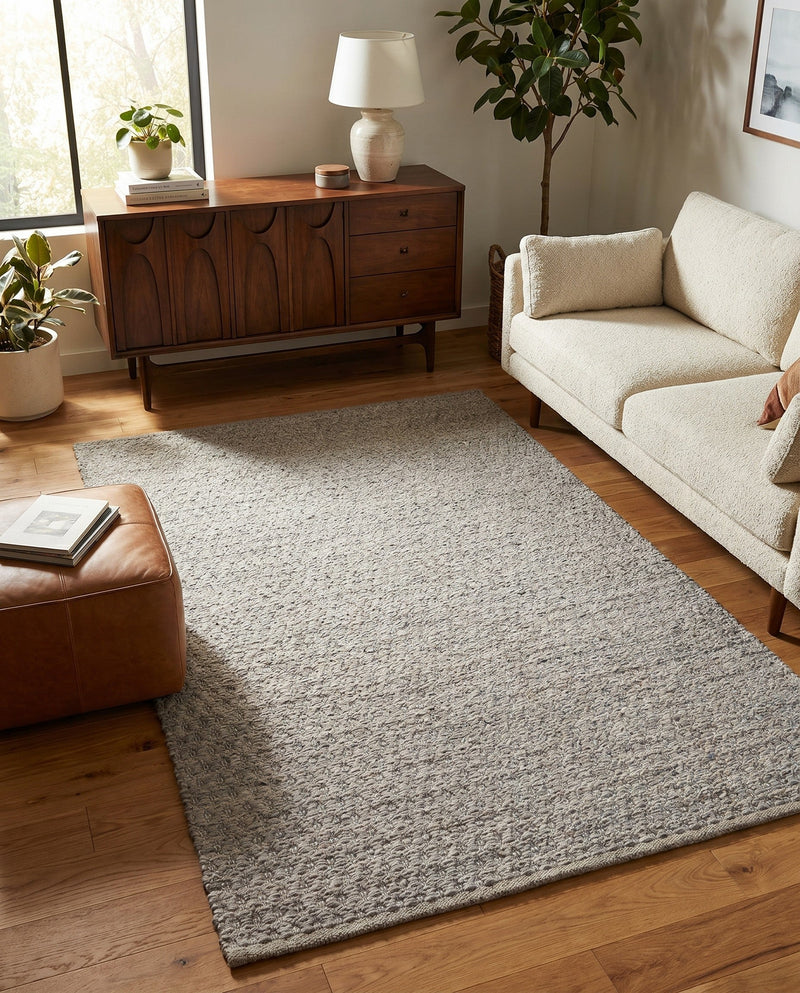 Trellis Wool Collection Area Rug - Cobbles Rectangle Gray  lifestyle 26