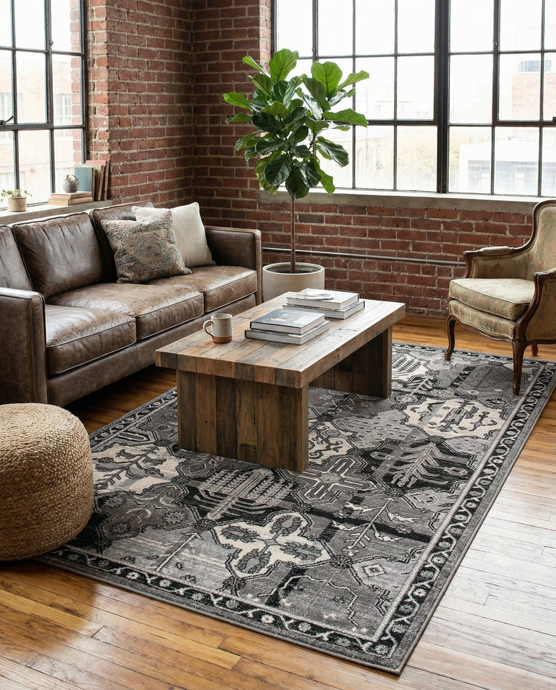 Horizon Collection Area Rug - Dawn Rectangle Gray  lifestyle 25