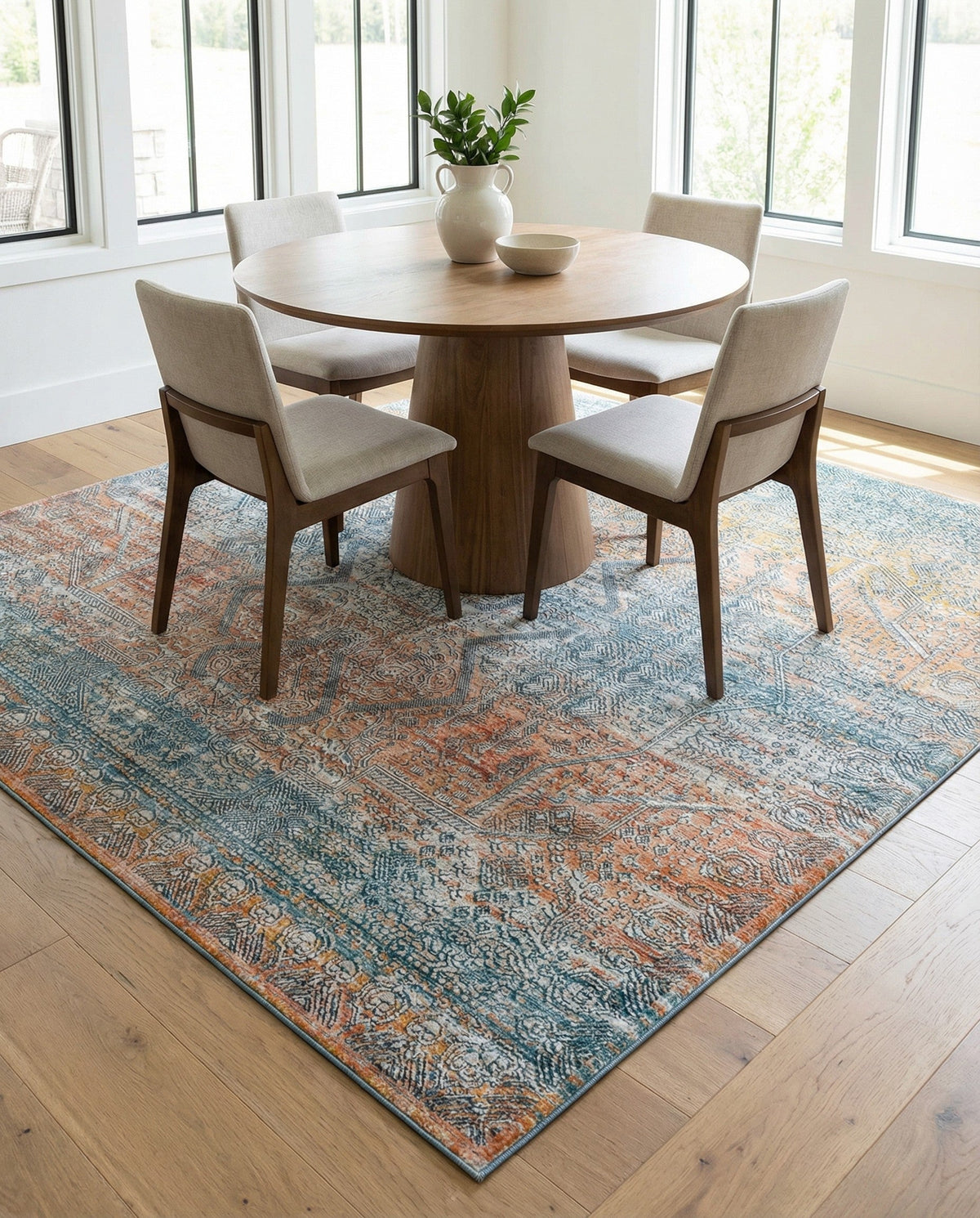 Coastal Haven Collection Area Rug -  Oceania Square Multi  lifestyle 76