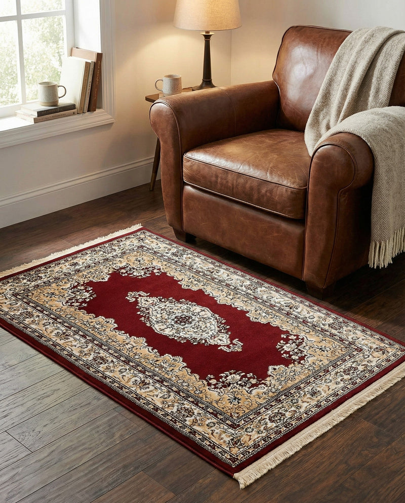 Persian Elegance Collection Area Rug - Isfahan Rectangle Burgundy  lifestyle 10