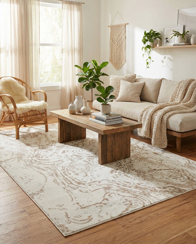 Coastal Haven Collection Area Rug -  Nautilus Rectangle Ivory  lifestyle 12