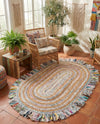 Osian Looms Collection Area Rug - Kathmandu Oval Multi White  lifestyle 19