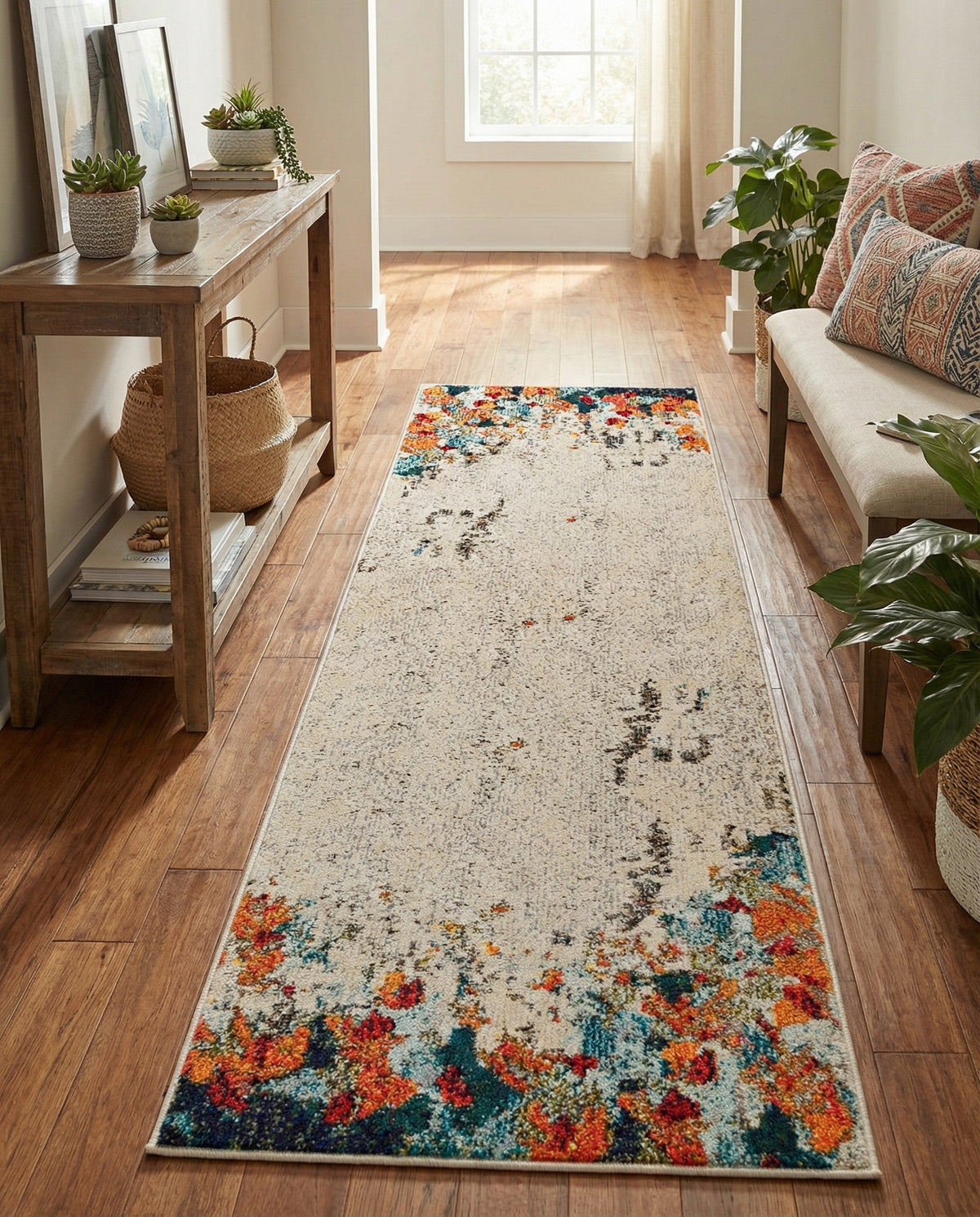 Chromatic Oasis Collection Area Rug -  Twilight Runner Multi  lifestyle 80