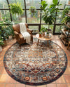 Savannah Soiree Collection Area Rug -  Everglade (Multi) Round Multi  lifestyle 48