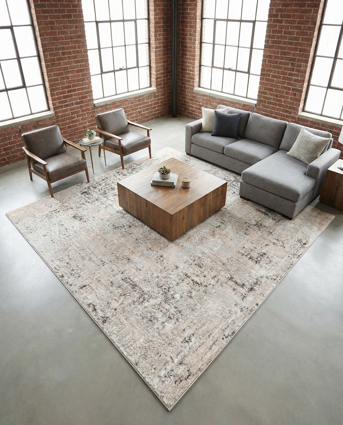 Aegean Elegance Collection Area Rug -  Paros Square Gray  lifestyle 93