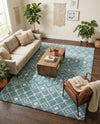 Berber Lattice Shag Collection Area Rug - Atlas (Light Blue) Rectangle Light Blue  lifestyle 10