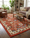 Tabriz Tapestry Collection Area Rug - Sahand (Terracotta) Rectangle Terracotta  lifestyle 20