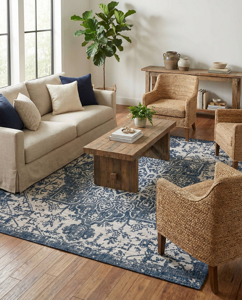 Urban Oasis Rugs Collection Area Rug -  Penthouse (Blue) Square Blue  lifestyle 63