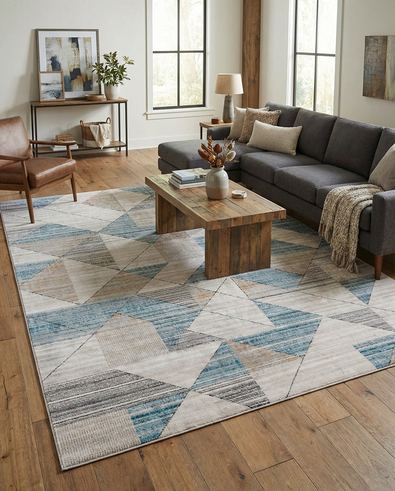 Dresden Elegance Collection Area Rug - Meissen Rectangle Blue  lifestyle 12