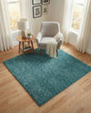 Cozy Comfort Shag Collection Area Rug - Haven (Turquoise) Square Turquoise  lifestyle 63