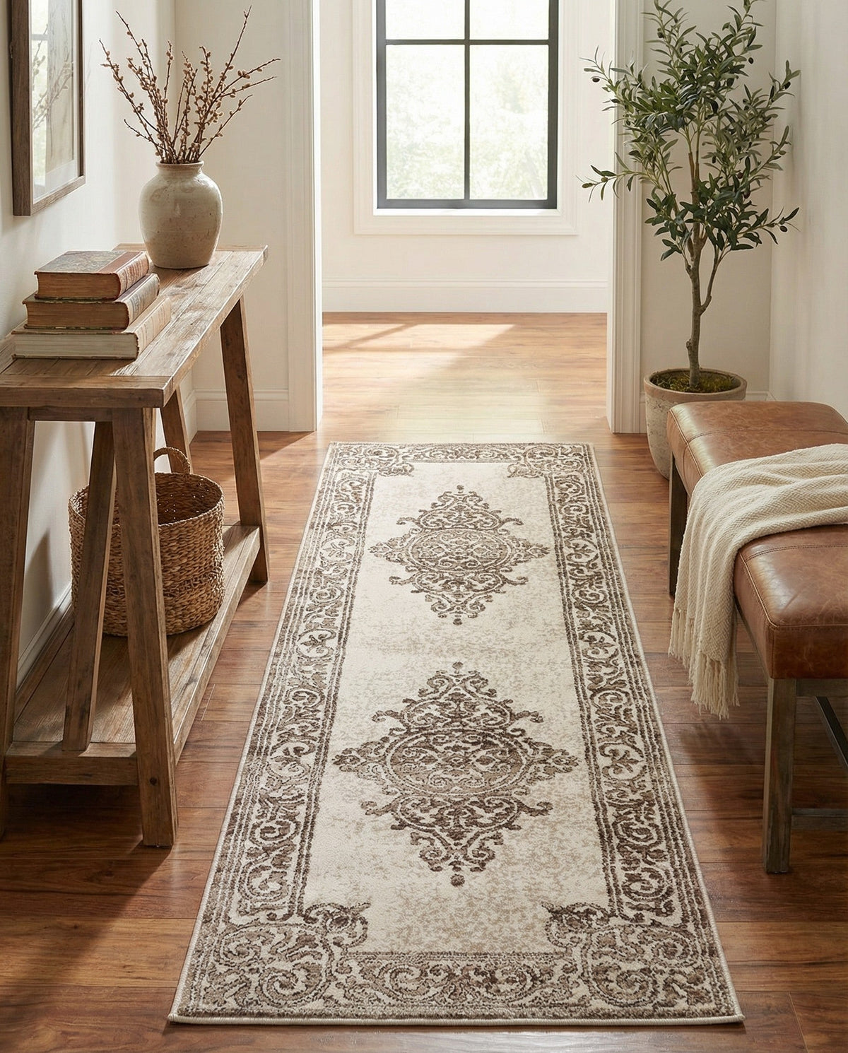 Sanctuary Retreat Collection Area Rug - Haven Runner Chocolate Brown  lifestyle 186