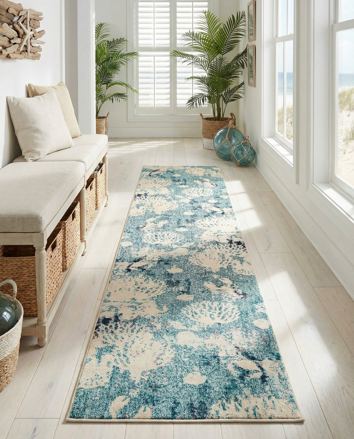 Sorrento Shores Collection Area Rug -  Vico Runner Light Blue  lifestyle 155