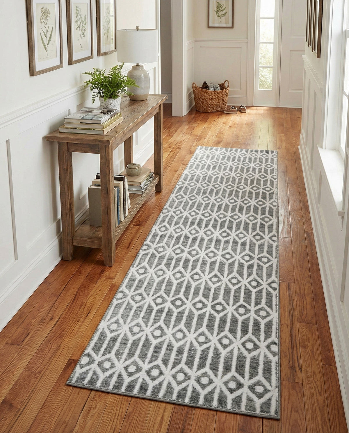 Garden Maze Retreat Collection Area Rug -  Mazeview Runner Gray  lifestyle 114