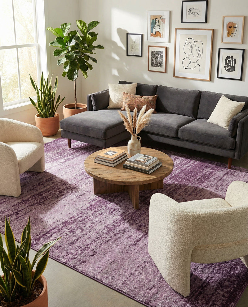 Studio Haven Collection Area Rug -  Gallery (Violet) Rectangle Violet  lifestyle 30