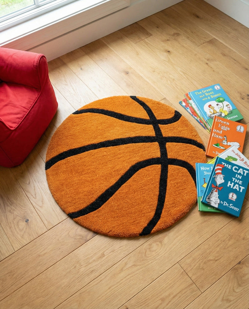 Whimsy Wonders Wool Collection Area Rug -  Garden Round Orange  lifestyle 9