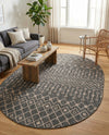 Savannah Pergola Collection Area Rug -  Pergola (Charcoal Gray) Oval Charcoal Gray  lifestyle 34