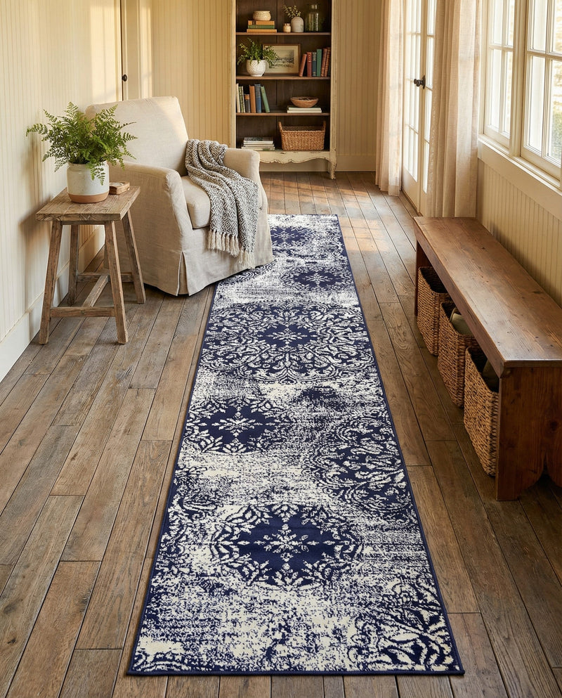 Riviera Elegance Collection Area Rug -  Monaco (Navy Blue) Runner Navy Blue  lifestyle 74