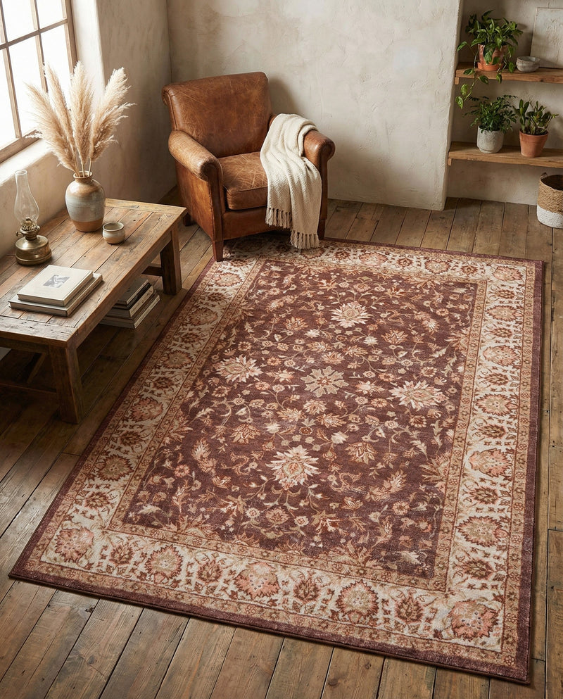 Casablanca Tapestry Collection Area Rug -  Marrakech (Coffee Brown) Rectangle Coffee Brown  lifestyle 9
