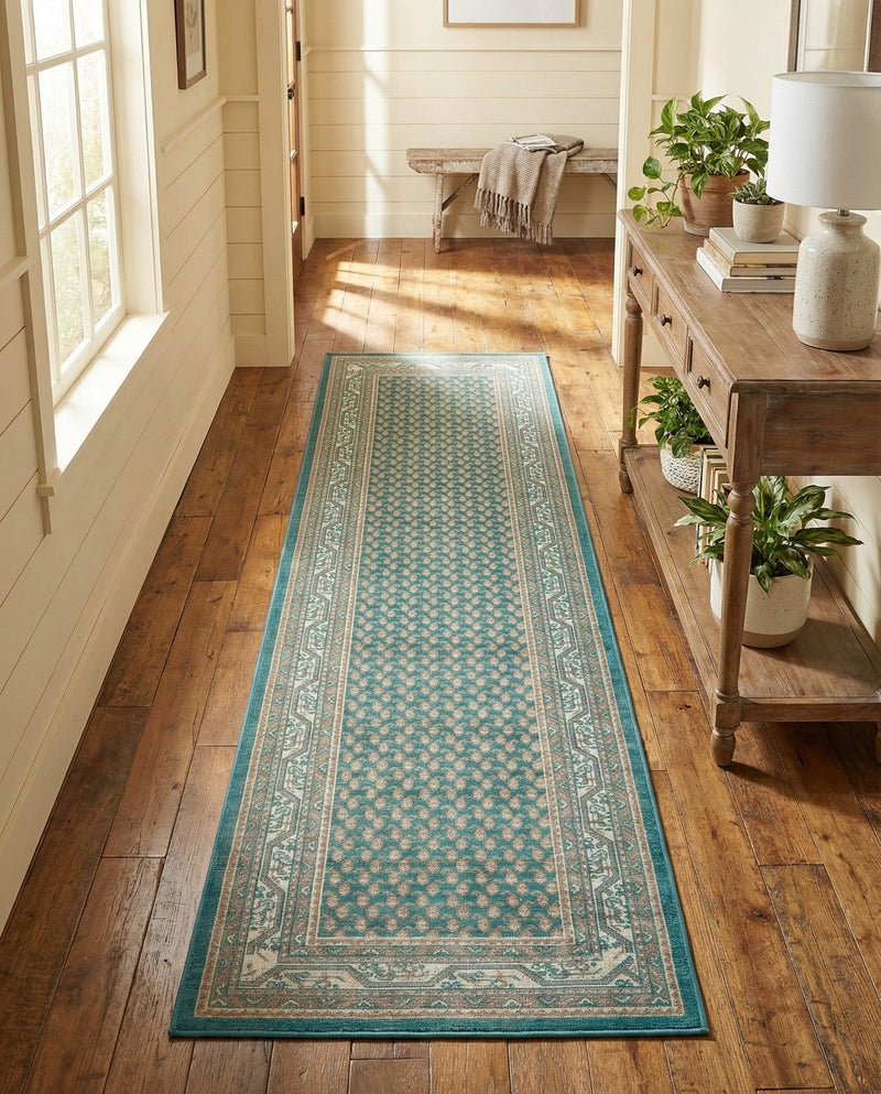Soho Elegance Collection Area Rug -  Mercer (Turquoise) Runner Turquoise  lifestyle 70