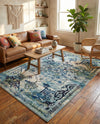 Chateau Elegance Collection Area Rug -  Riviera Rectangle Blue  lifestyle 34