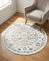 Adriana Terrace Collection Area Rug -  Positano (Ivory) Round Ivory  lifestyle 63