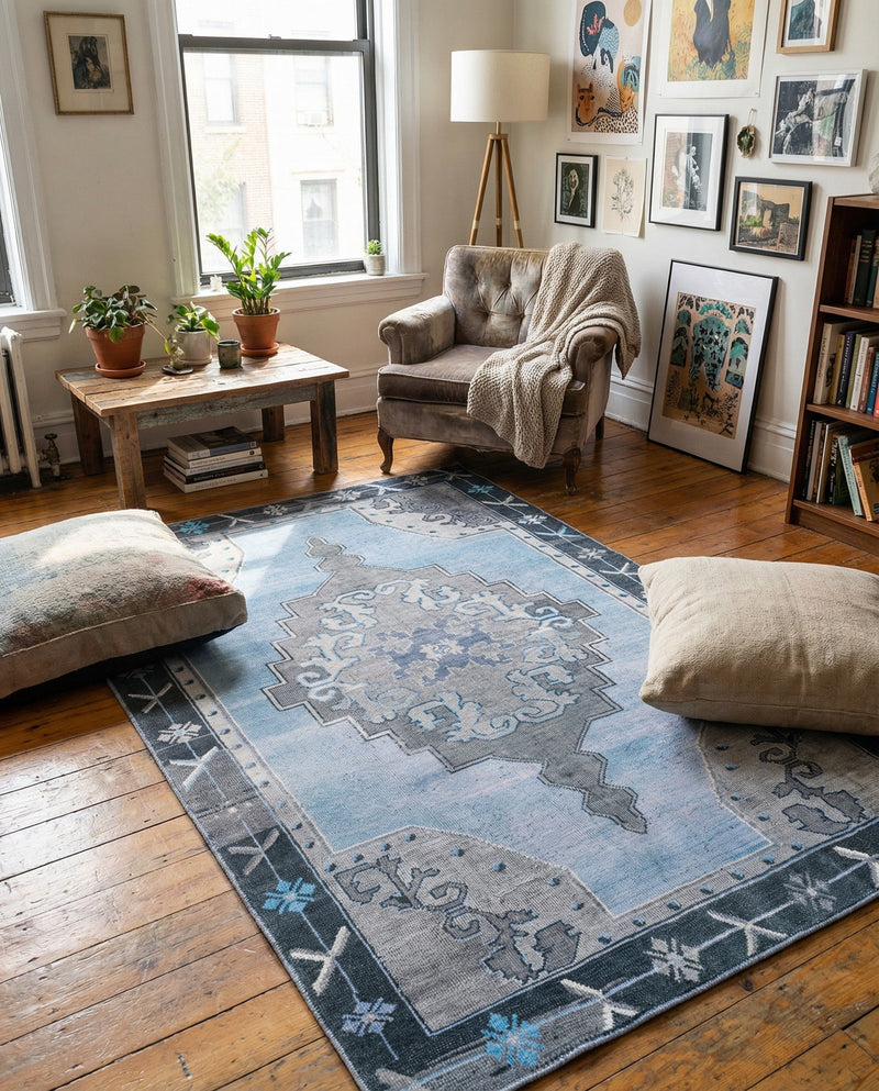 Heritage Elegance Collection Area Rug -  Winterthur (Blue Gray) Rectangle Blue Gray  lifestyle 10
