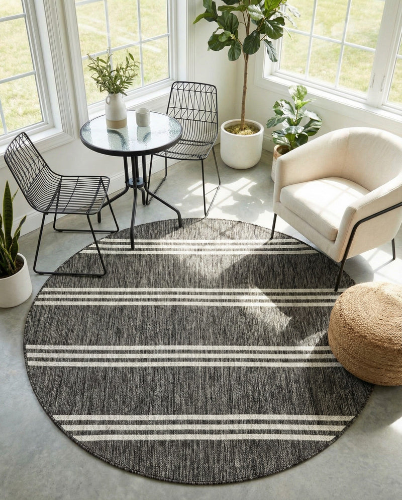 Urban Oasis Rugs Collection Area Rug -  District (Charcoal) Round Charcoal  lifestyle 42