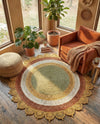 Woven Seaside Jute Collection Area Rug - Coastalhaven (Sunflower Yellow) Round Sunflower Yellow  lifestyle 17