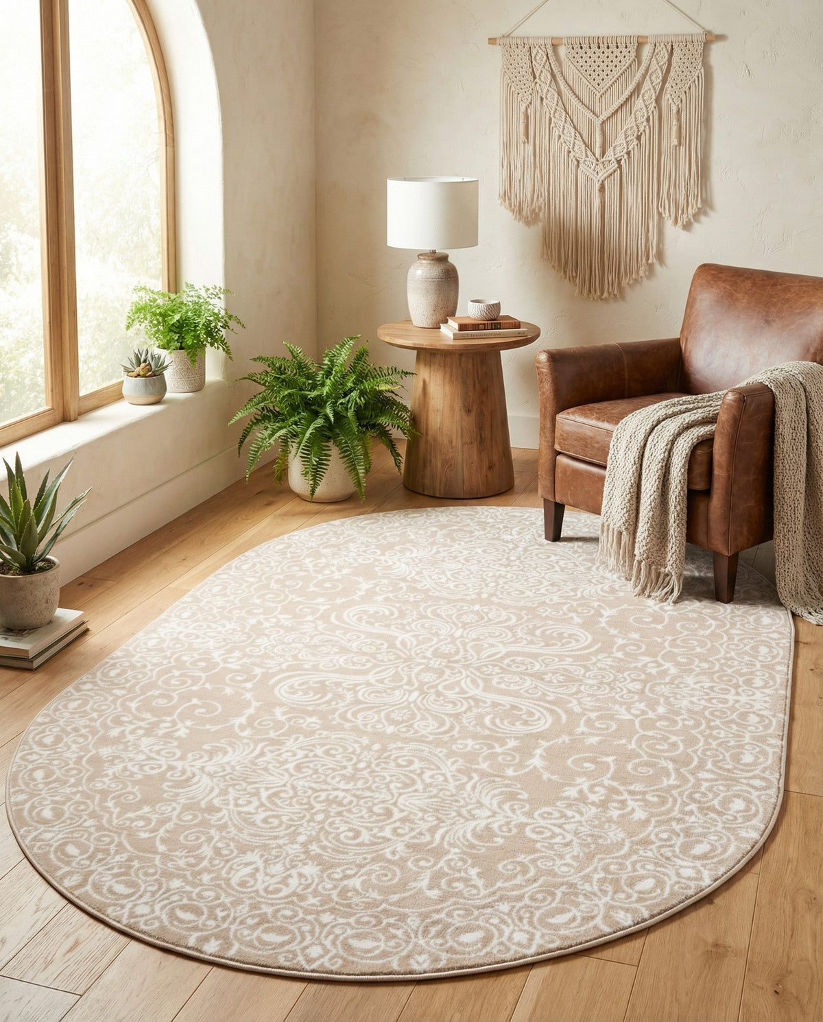 Andes Summit Collection Area Rug -  Lanín Oval Beige  lifestyle 106