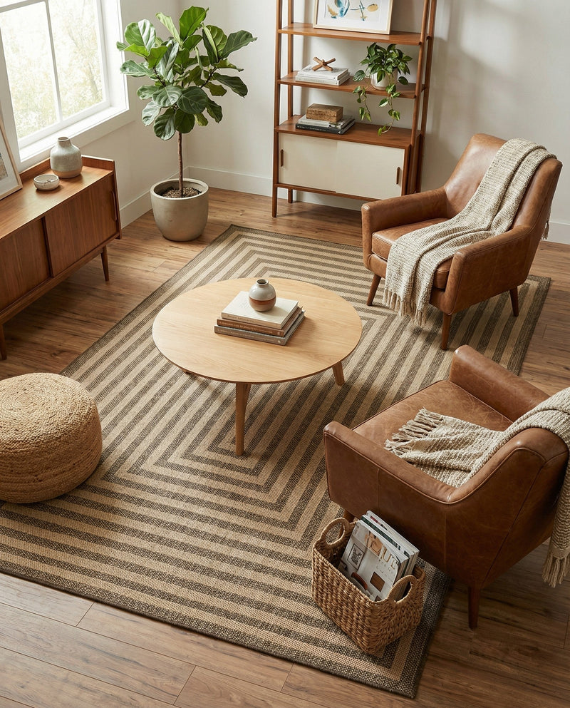 Sahara Sands Collection Area Rug -  Abydos Rectangle Natural and Brown  lifestyle 6