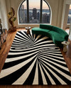 Cyclone Wool Collection Area Rug -  Maelstrom Rectangle Black and White  lifestyle 12