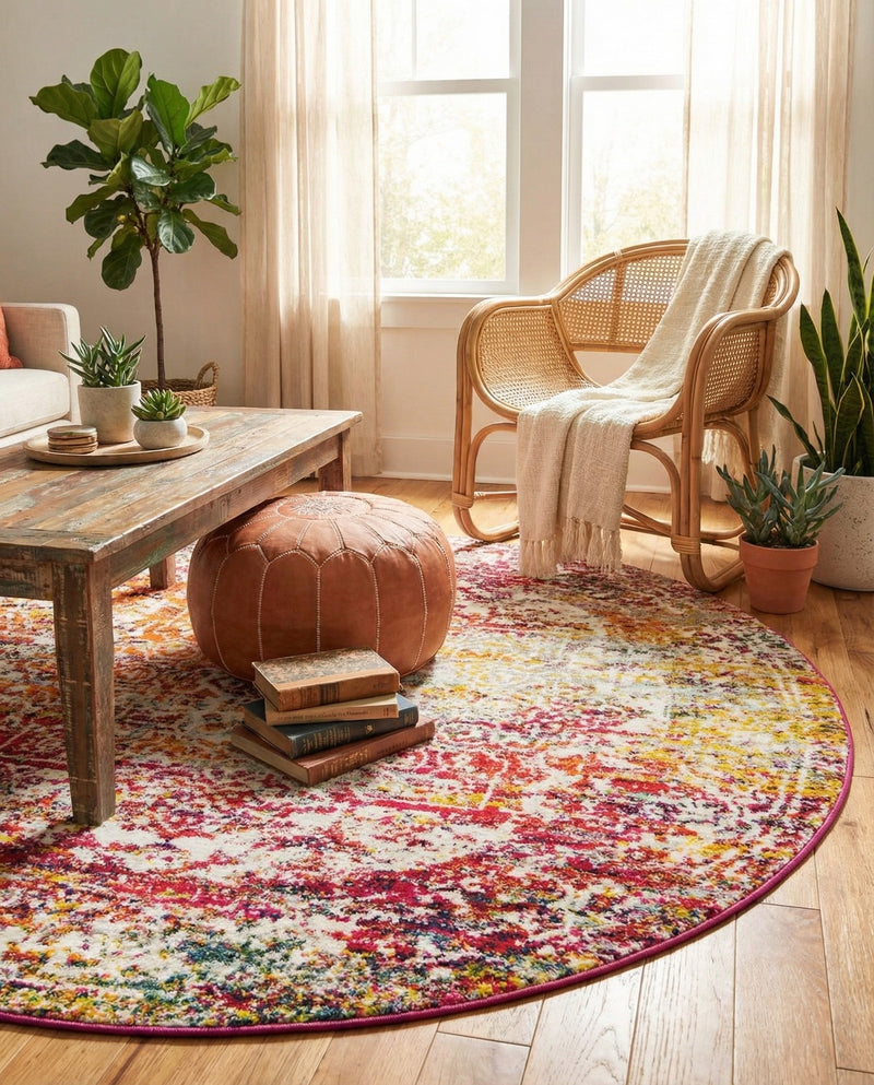 Georgetown Rugs Collection Area Rug - Dupont (Multi) Round Multi  lifestyle 66