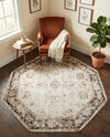 Riviera Elegance Collection Area Rug - Antibes (Beige) Octagon Beige  lifestyle 93