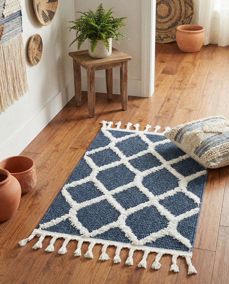 Sahara Chic Collection Area Rug -  Tuareg Rectangle Blue  lifestyle 48
