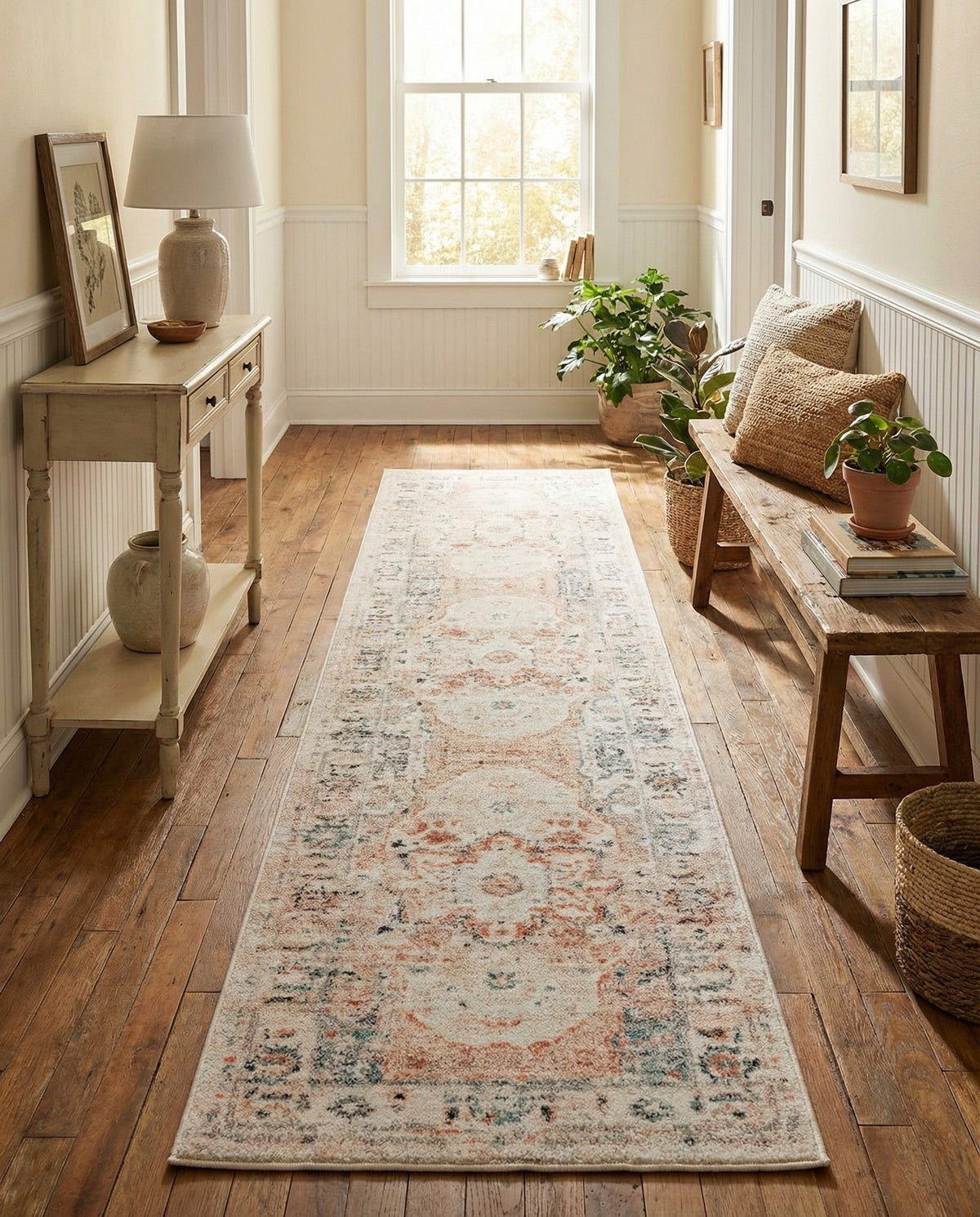 Parisian Elegance Collection Area Rug - Versailles (Ivory) Runner Ivory  lifestyle 127