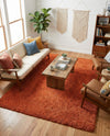 Plush Oasis Collection Area Rug - Serenity (Tiger Orange) Rectangle Tiger Orange  lifestyle 30