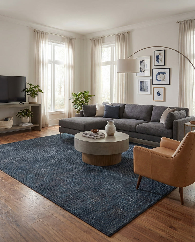 Metro Heights Collection Area Rug -  Hamilton Rectangle Navy Blue  lifestyle 13