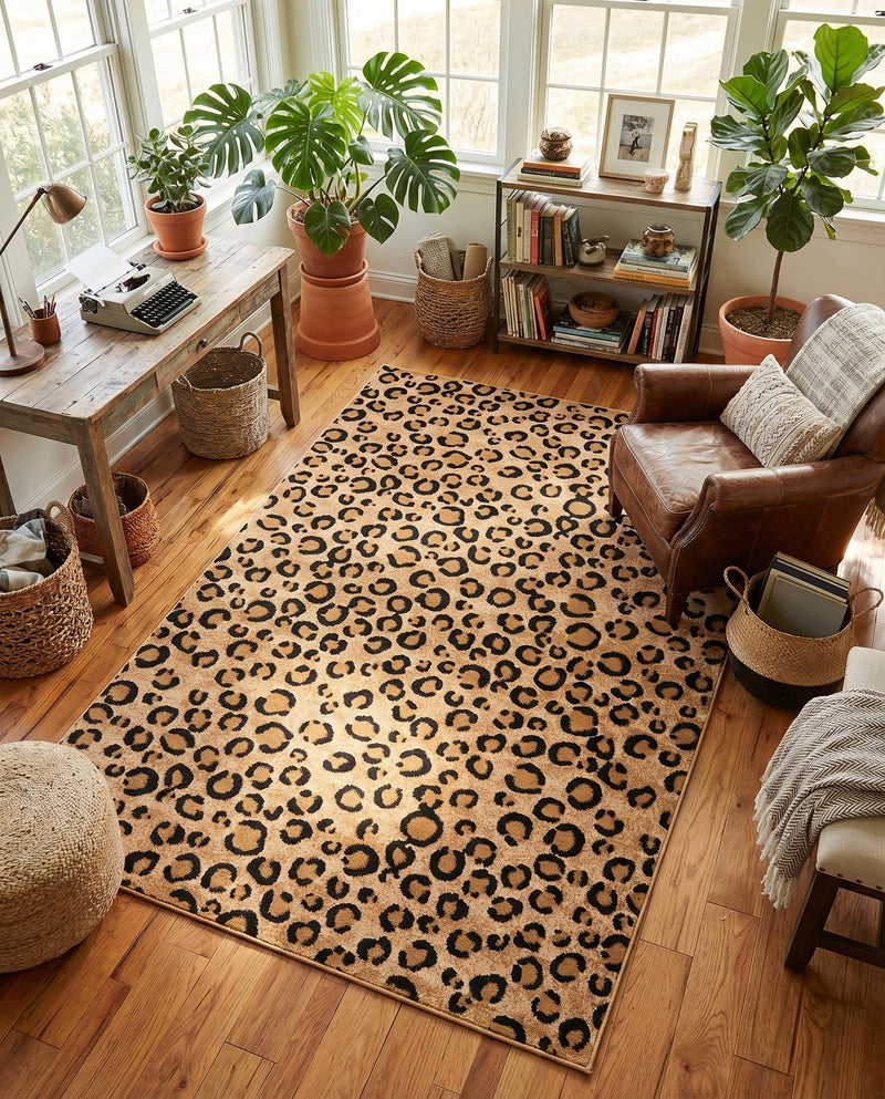 Savannah Sojourn Collection Area Rug -  Mara Rectangle Light Brown  lifestyle 14