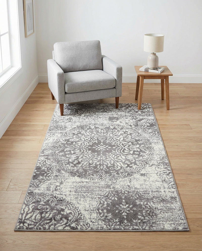 Riviera Elegance Collection Area Rug -  Monaco (Light Gray) Rectangle Light Gray  lifestyle 25