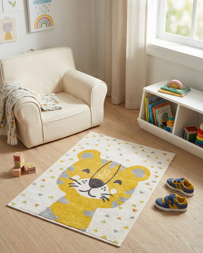 Wonder Tykes Collection Area Rug -  Rainbow Rectangle Ivory  lifestyle 3